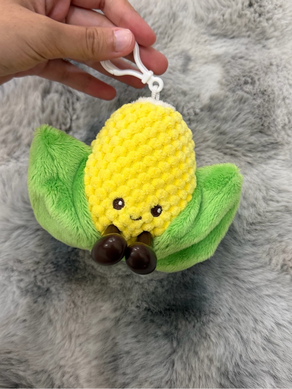 Plush Yellow Corn Bird Toy with Green Leaves - Clip-On Chew Toy